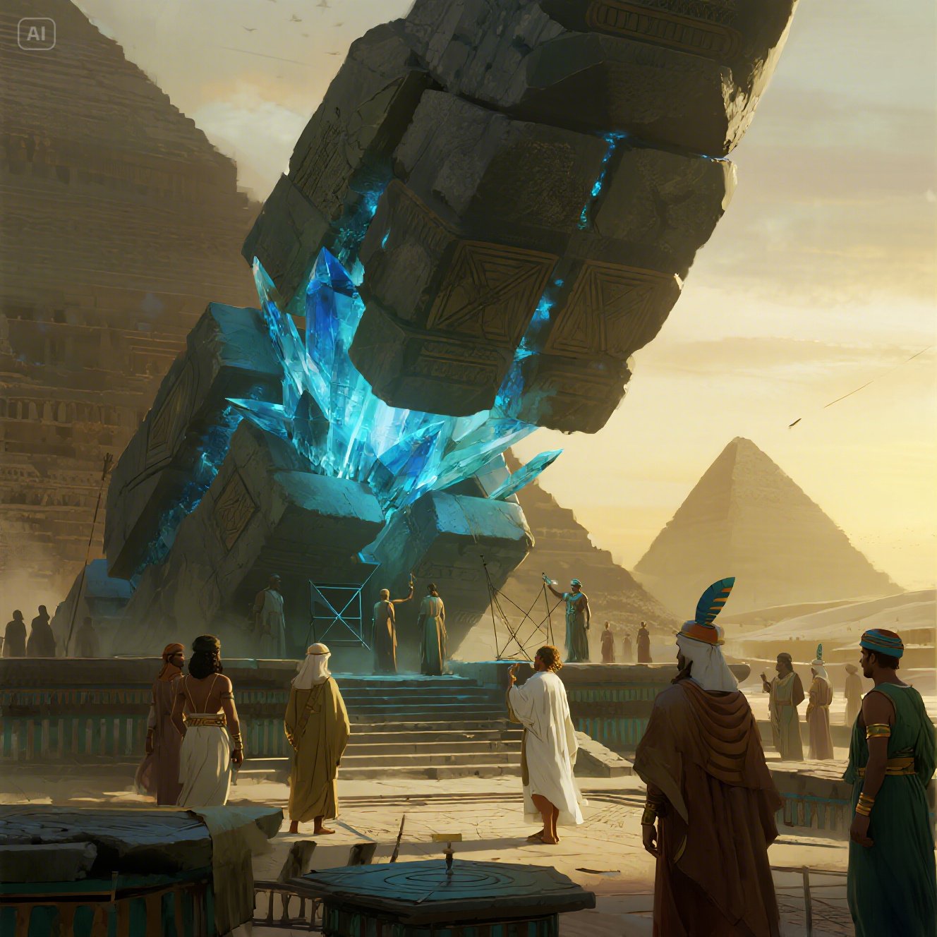 Restoration of Egyptian Pyramid Construction Site